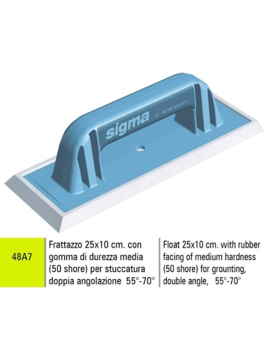 FRATTAZZO 25X10 cm SIGMA 48A7 CON GOMMA PER STUCCATURA DOPPIA ANGOLAZIONE