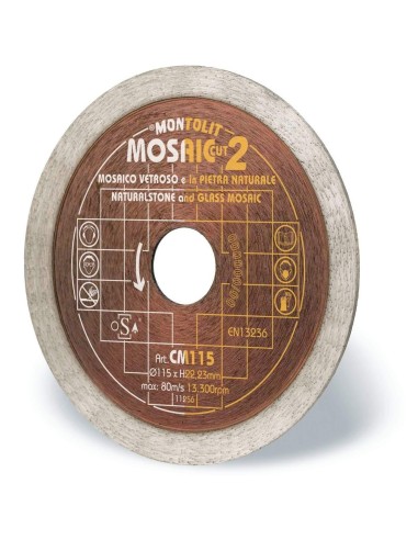 2 - DIAMOND DISC 115 MM FOR MOSAIC AND SLIM AND SOFT CERAMIC MONTOLIT CERMONT CM115