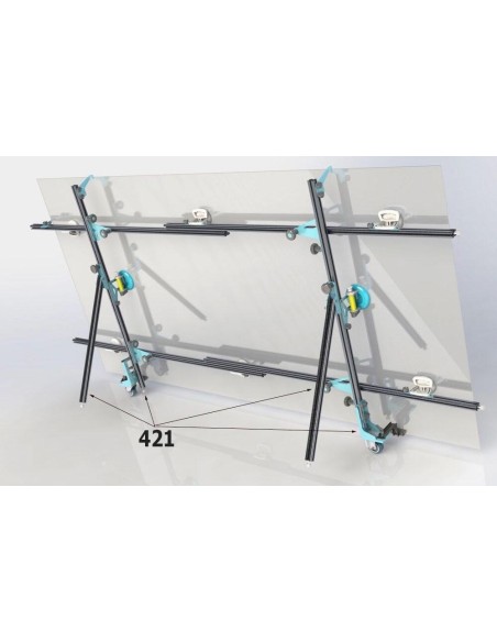 3 - COMPLETE CARRIAGE KIT WITH 2WHEELS + 2OPENING FEET SIGMA 421 FOR KERA-LIFT 1A4-1A5