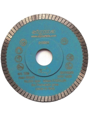 1 - DIAMOND DISC SIGMA 75B FOR DRY CUTTING ?ÿ 115 mm BORE 22,2 mm THICK 1.3 mm