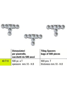 1 - TILING PLASTIC SPACERS T SIGMA 40-T10 BAGS OF 500 PICES THICKNESS mm 10 - H.8