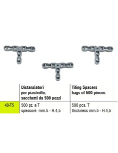 1 - TILING PLASTIC SPACERS T SIGMA 40-T5 BAGS OF 500 PICES THICKNESS mm 5 - H.4,5