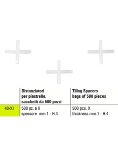 1 - TILING PLASTIC SPACERS X SIGMA 40-X1 BAGS OF 500 PICES THICKNESS mm 1 - H.4