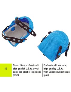 1 - PAIR OF PROFESSIONAL KNEE WRAP U.S.A. SIGMA 46 WITH SILICONE RUBBER STRAP
