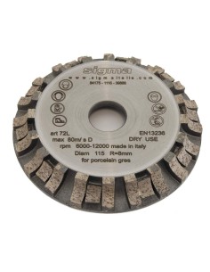 1 - GRINDING WHEELS 72L 115 mm radius 8 FOR SIGMA JOLLY EDGE 37A2D 37A2PD