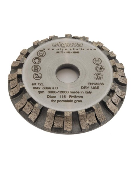 1 - GRINDING WHEELS 72L 115 mm radius 8 FOR SIGMA JOLLY EDGE 37A2D 37A2PD