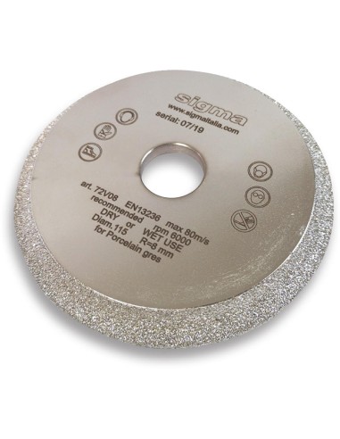 1 - GRINDING WHEEL 72V10S Ø 115 mm RADIUS 10 FOR SIGMA JOLLY EDGE 37A1D 37A1PD