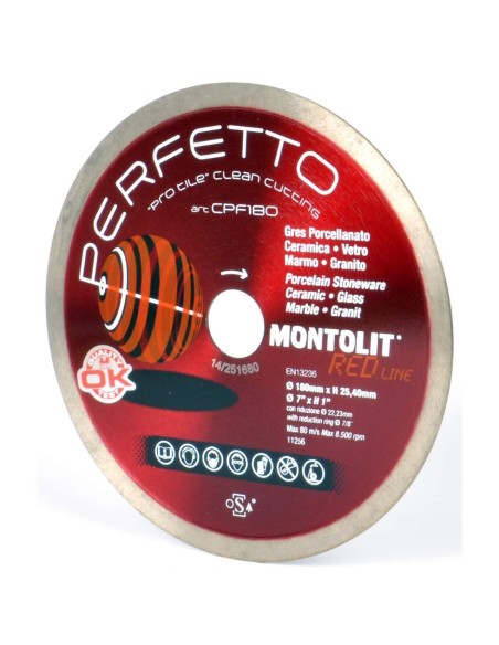 DISCO DIAMANTATO 200 MM MONTOLIT CPF200 PER GRES CERAMICA DELICATA VETRO MARMO GRANITO