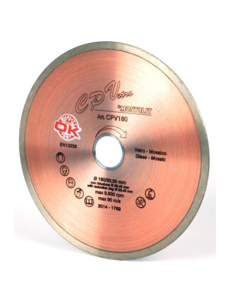 DISCO DIAMANTATO 180 MM MONTOLIT CERMONT CPV180 PER PIASTRELLE IN VETRO
