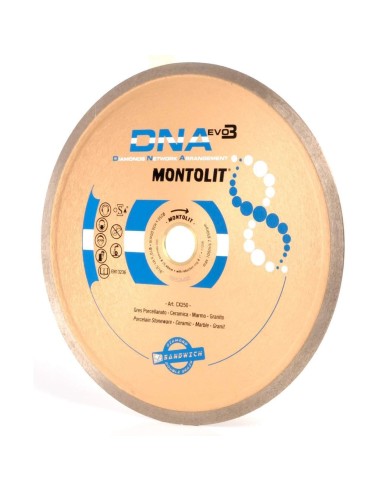 DISCO DIAMANTATO 250 MM MONTOLIT DNA CX250 PER GRES CERAMICA DELICATA MARMO GRANITO