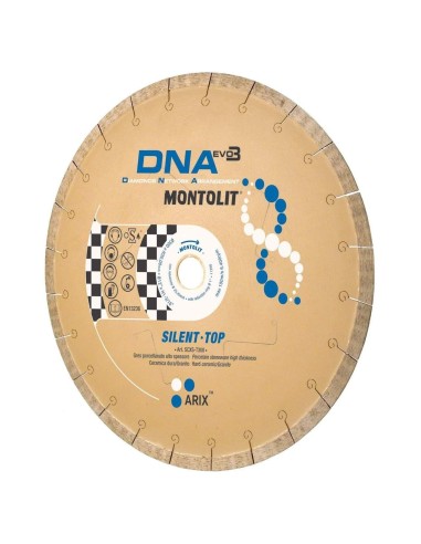 DISCO DIAMANTATO 250 MM SILENZIATO MONTOLIT DNA SCXS-T250 PER GRES CERAMICA GRANITO