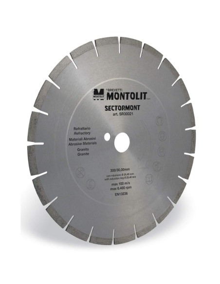 DISCO DIAMANTATO 350 MM MONTOLIT SECTORMONT SR35025 PER REFRATTARIO MATERIALI ABRASIVI GRANITO PORFIDO