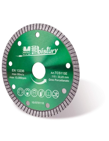 DISCO DIAMANTATO 100 MM MONTOLIT TURMONT TCS100E PER CERAMICA E GRES PORCELLANATO