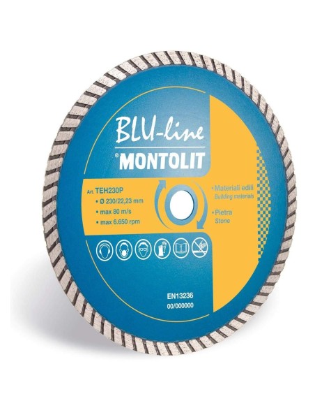 DISCO DIAMANTATO 115 MM MONTOLIT TURMONT TEH115 PER MATERIALI DA COSTRUZIONE