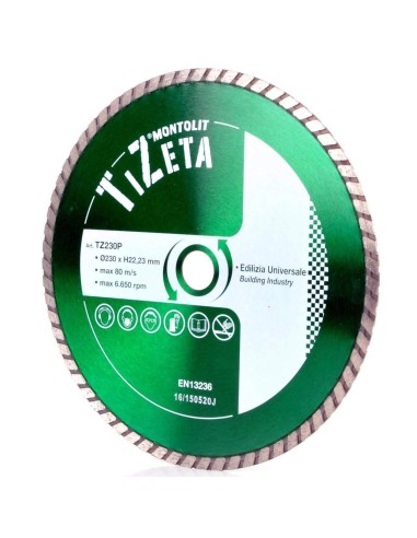 DISCO DIAMANTATO 230 MM MONTOLIT TURMONT TZ230P PER EDILIZIA