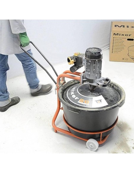 Miscelatore colla malta con frusta e secchio 115v 65lt Battipav mixer 50 super